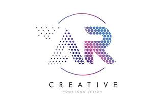 ar ar rosa Magenta gepunktete Blase Buchstaben Logo Design Vektor