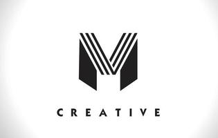 m-Logo-Buchstabe mit schwarzen Linien-Design. Linie Buchstabe Vektor-Illustration vektor