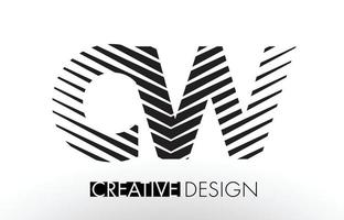 cw cw linien buchstabendesign mit kreativem elegantem zebra vektor