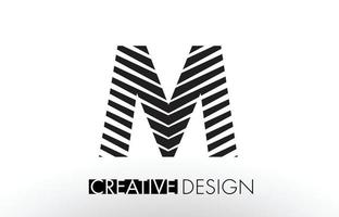 m-Linien-Buchstaben-Design mit kreativem, elegantem Zebra vektor