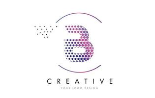 b rosa Magenta gepunktete Blase Buchstaben Logo Design Vektor