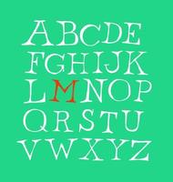 Alphabet aus lateinischen Buchstaben. der stil ist frei, willkürlich, handschrift der zeichen. vektor