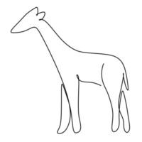 en kontinuerlig linjeteckning av söt giraff för national zoo-logotyp. bedårande högt djur maskot koncept för bevarande park ikon. trendiga en rad rita design vektorgrafisk illustration vektor