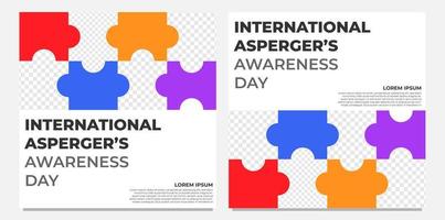 Social-Media-Beitrag zum internationalen Asperger-Awareness-Tag vektor