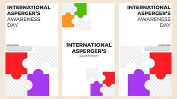 internationella aspergers awareness day berättelser i sociala medier vektor