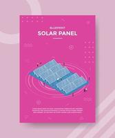 Solarpanel-Energieplankonzept für Vorlagenbanner und Flyer mit isometrischem Stil vektor