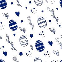 Frohe Ostern. eine Reihe von Vektor-handgezeichneten Eiern für die Osterfeiertage vektor
