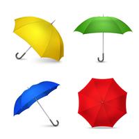 Helle bunte Regenschirme 4 realistische Bilder vektor