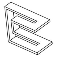 optiska illusionsformer. omöjliga föremål. optiska konstfigurer. helig geometri. vektor