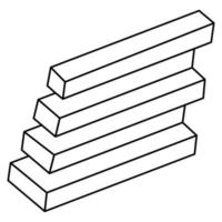 unmögliche Objekte. Form der optischen Täuschung. 3D-Darstellung. vektor