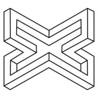 omöjlig form logotyp design, optisk illusion objekt. op art. helig geometri figur. vektor