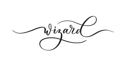 wizard - kalligrafi inskription med monograms.premium vektor. vektor