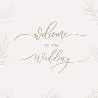 välkommen till bröllopet - kalligrafisk inskription för album, omslag. vektor