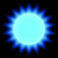 abstrakt blixt av solen i blått. naturgas. neon illustration på en svart bakgrund. vektor