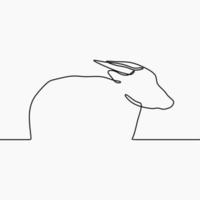 anoa animal oneline kontinuerlig linjekonst vektor