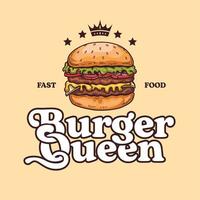 Burger Essen und Trinken Logo-Design-Vorlage vektor