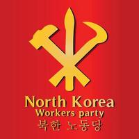 land röd flagga logotyp symbol nordkorea vektorillustration vektor