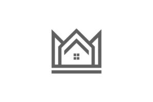König Königin Krone Haus Wohnung Immobiliengeschäft Logo Design Vektor