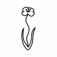 vallmo blomma i doodle stil. vektor illustration för hand.