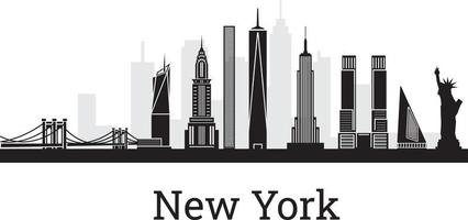 Skyline-Silhouette von New York vektor