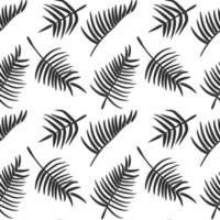 Schwarze Blätter nahtlose Muster isoliert Vektor-Illustration. Pflanzenhintergrund. vektor