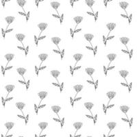 einfaches florales nahtloses Vektormuster. abstrakte Blume nahtlose Textur. Pflanzenhintergrund im Doodle-Stil. vektor