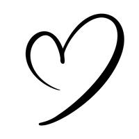 Handritad hjärtat kärlekstecken. Romantisk kalligrafi vektor illustration. Concepn ikon symbol för t-shirt, hälsningskort, affisch bröllop. Design platt element av valentinsdagen