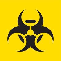 biohazard symbol på gul bakgrund vektor