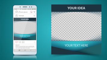 Sociala medier, instagram postmall vektor
