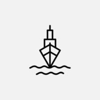 Schiff, Boot, Segelboot Liniensymbol, Vektor, Illustration, Logo-Vorlage. für viele Zwecke geeignet. vektor