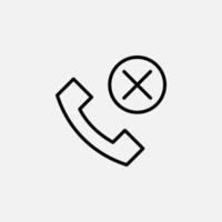 Abgelehnter Anruf, Symbol für blockierte Leitung, Vektor, Illustration, Logo-Vorlage. für viele Zwecke geeignet. vektor