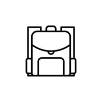 ryggsäck, skola, ryggsäck, ryggsäck linje ikon, vektor, illustration, logotyp mall. lämplig för många ändamål. vektor