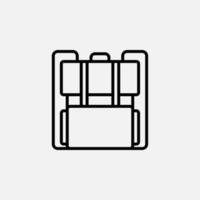 Rucksack, Schule, Rucksack, Rucksack-Liniensymbol, Vektor, Illustration, Logo-Vorlage. für viele Zwecke geeignet. vektor