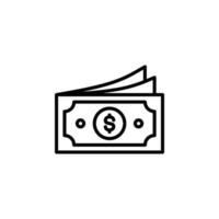 Geld, Bargeld, Reichtum, Symbol für Zahlungslinie, Vektor, Illustration, Logo-Vorlage. für viele Zwecke geeignet. vektor