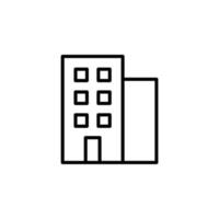 Hotel, Wohnung, Stadthaus, Wohnlinie Symbol, Vektor, Illustration, Logo-Vorlage. für viele Zwecke geeignet. vektor