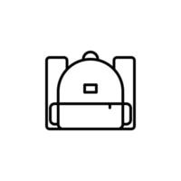 Rucksack, Schule, Rucksack, Rucksack-Liniensymbol, Vektor, Illustration, Logo-Vorlage. für viele Zwecke geeignet. vektor