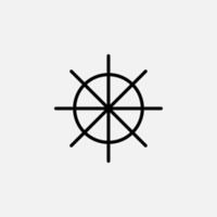 roder, nautiska, fartyg, båt linje ikon, vektor, illustration, logotyp mall. lämplig för många ändamål. vektor