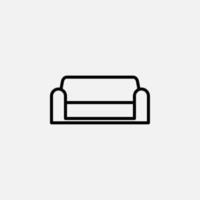 Sofa, Sitzliniensymbol, Vektor, Illustration, Logo-Vorlage. für viele Zwecke geeignet. vektor