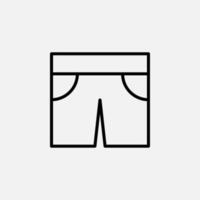 Shorts, Casual, Hosenliniensymbol, Vektor, Illustration, Logo-Vorlage. für viele Zwecke geeignet. vektor
