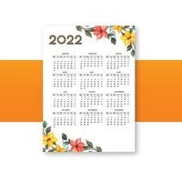calendar2022 broschyrmall för blommönster vektor