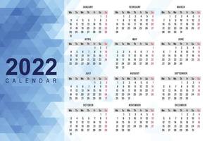 abstrakt 2022 nyår kalender mall design vektor