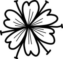 växt. dekorativ blomma. vektor illustration i handritad doodle stil