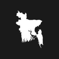 karta över bangladesh på svart bakgrund vektor