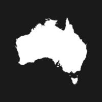 karta över Australien på svart bakgrund vektor