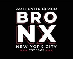 bronx new york city typografi vektor t-shirt grafik