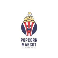 popcorn box maskot karaktär logotyp i tecknad ikon illustration stil vektor