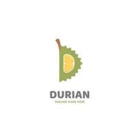 Durian Open Slice Logo-Symbol in Buchstabe d-Form vektor