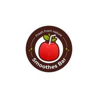 röd äpple fruktjuice bar logotyp, röd färsk smoothies logotyp ikon vektor