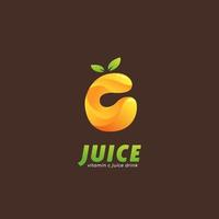 apelsin citron vitamin c juice logotyp i bokstaven c form ikon vektor