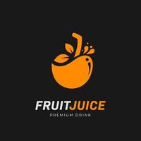 orange premium frukt juice bar drink logotyp ikon symbol vektor